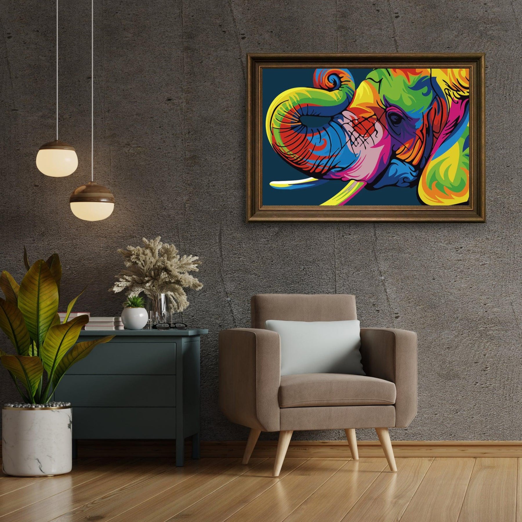 Diamantmaleri - Abstrakt elefant - SEOS®