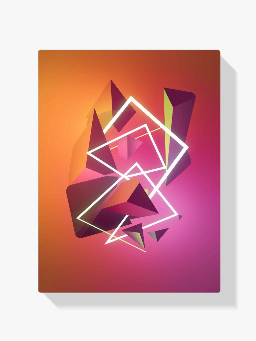 Diamantmaling - Abstrakte geometriske former i neonfarver