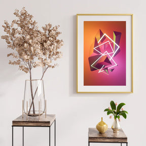 Diamantmaling - Abstrakte geometriske former i neonfarver