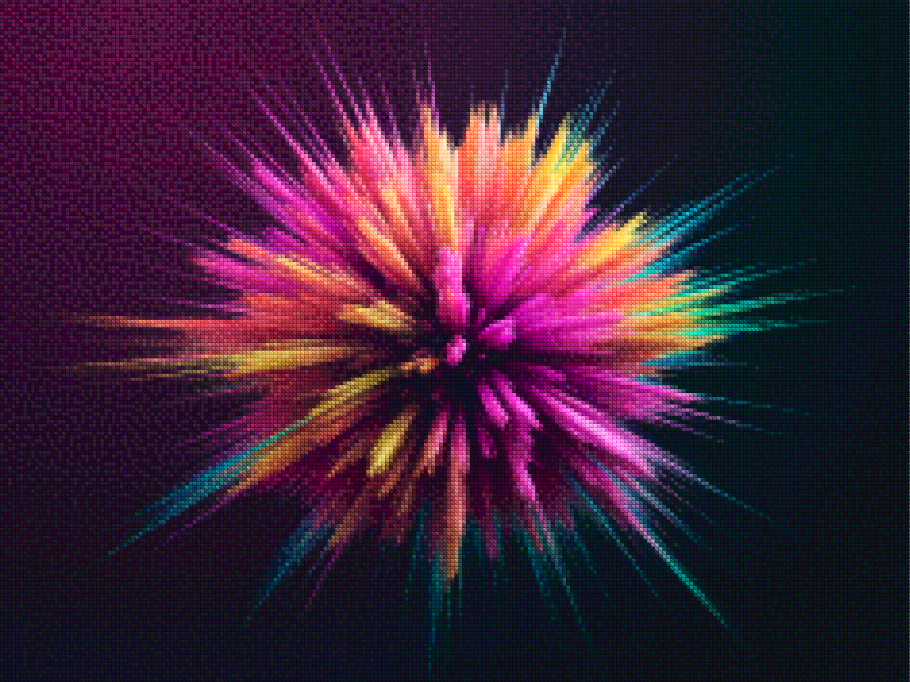 Diamantmaleri - Abstrakt kosmisk eksplosion med klare farver