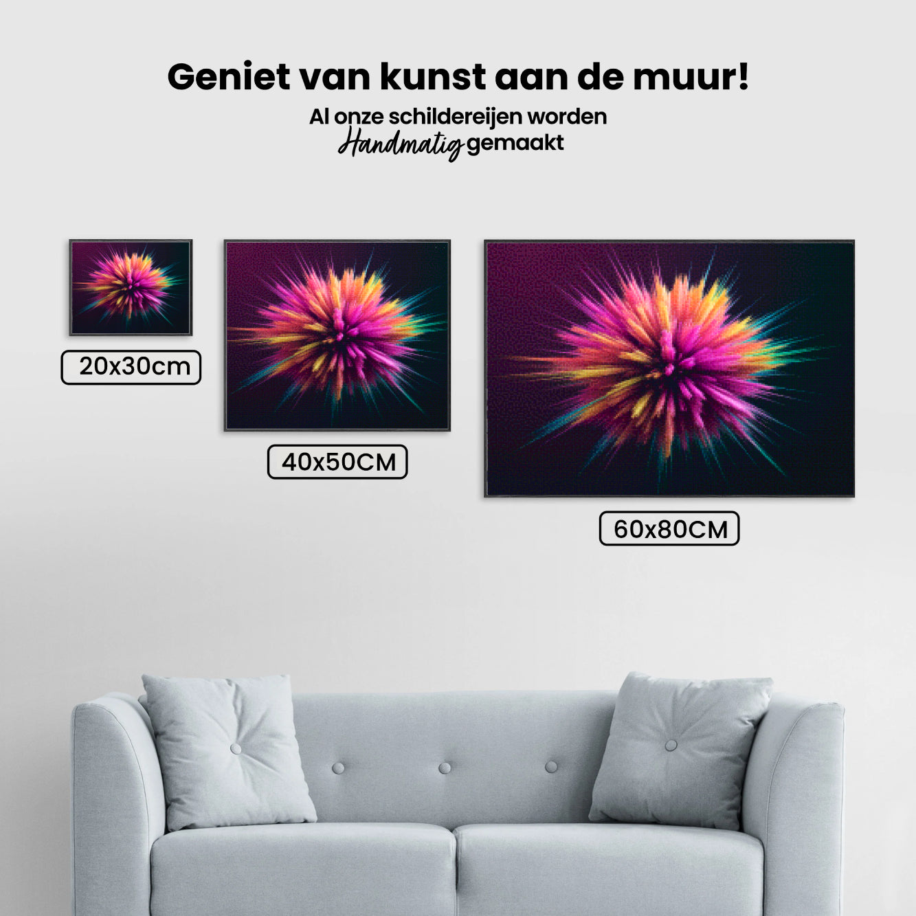 Diamantmaleri - Abstrakt kosmisk eksplosion med klare farver