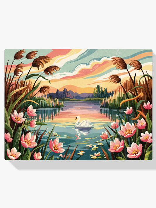 Diamantmaleri - Aftenblomstlandskab