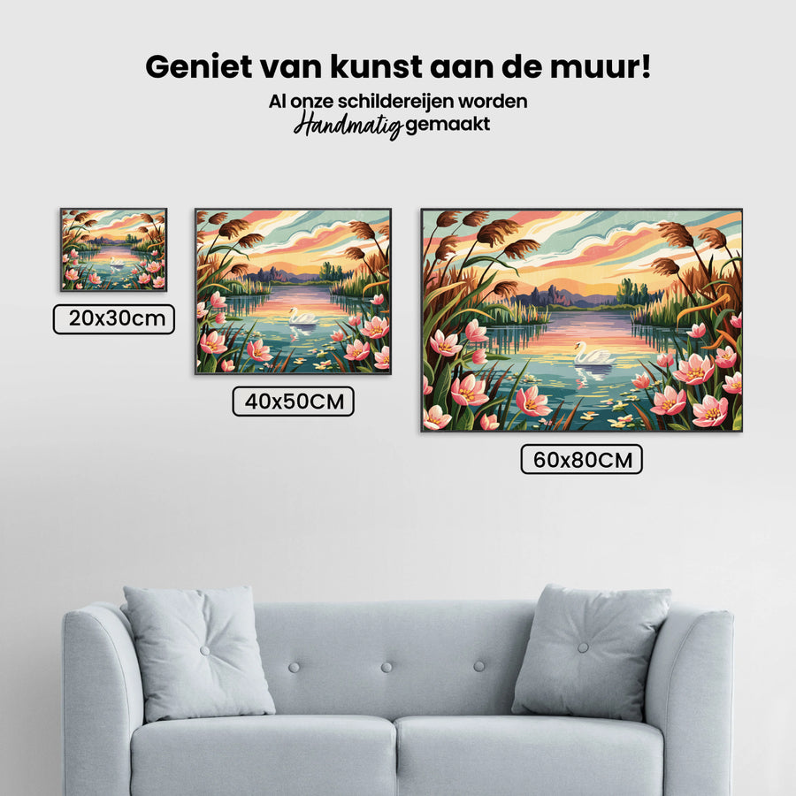 Diamantmaleri - Aftenblomstlandskab