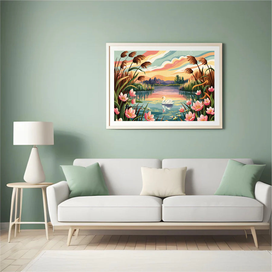 Diamantmaleri - Aftenblomstlandskab