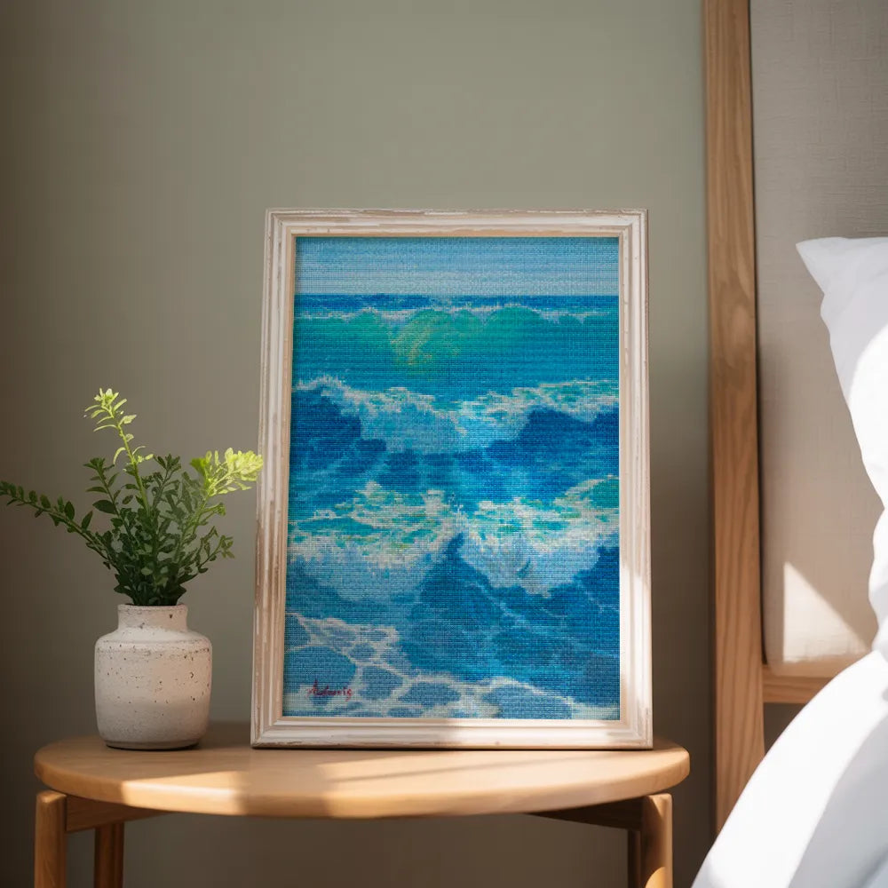 Diamantmaling - Azurblå hedebølge