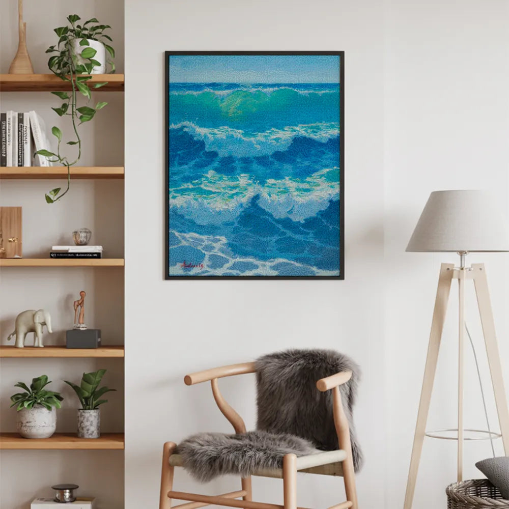 Diamantmaling - Azurblå hedebølge