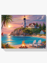 Diamantmaleri - Havets fyrtårn