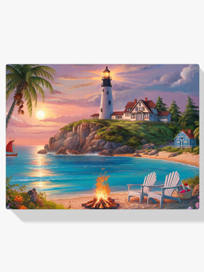 Diamantmaleri - Havets fyrtårn