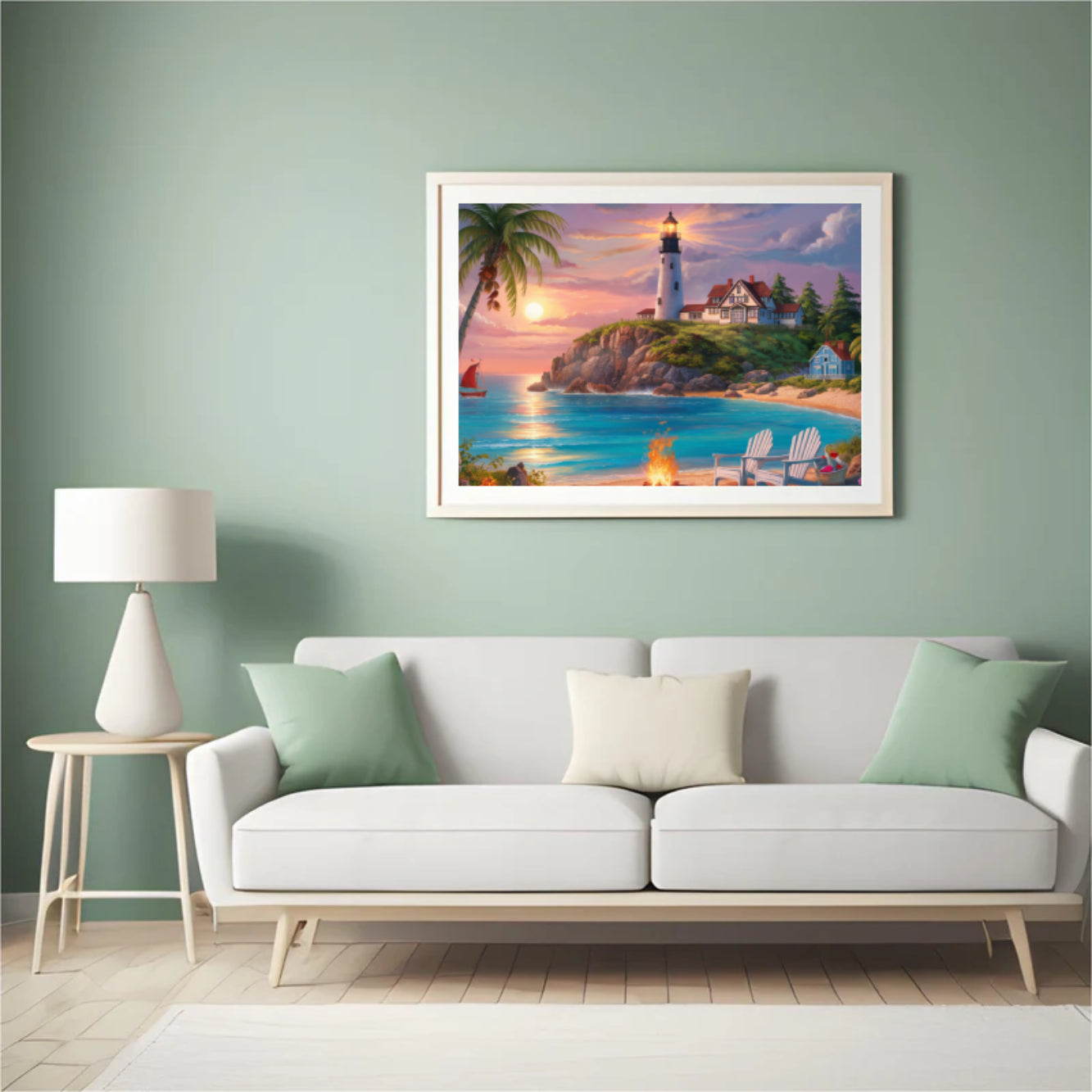 Diamantmaleri - Havets fyrtårn