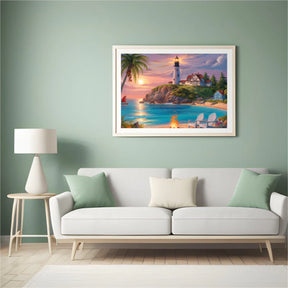 Diamantmaleri - Havets fyrtårn