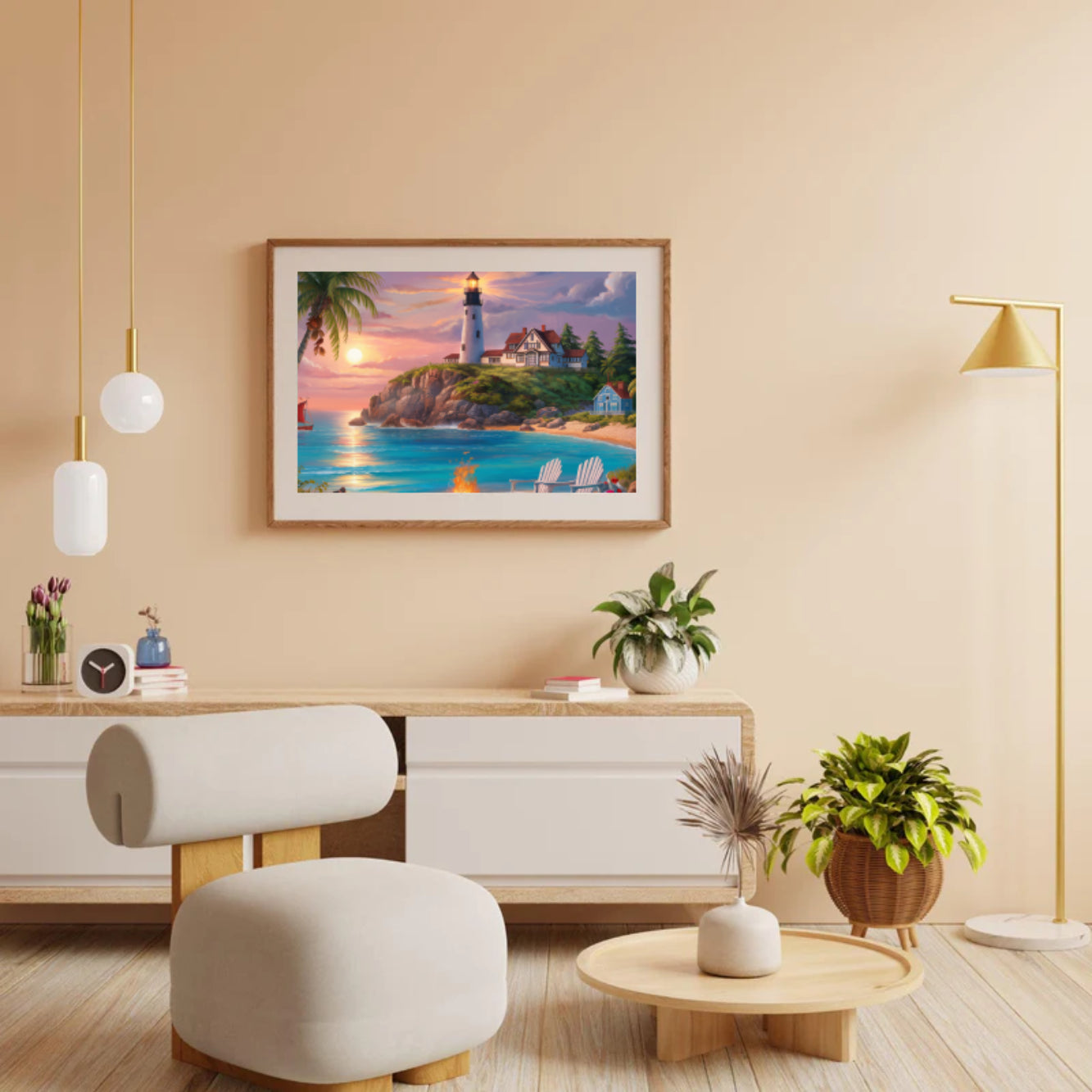 Diamantmaleri - Havets fyrtårn