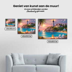 Diamantmaleri - Havets fyrtårn