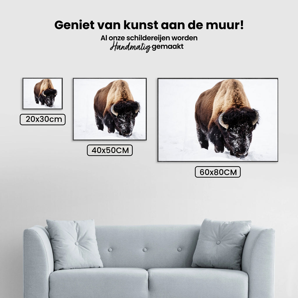 Diamantmaleri - Bison i sneen