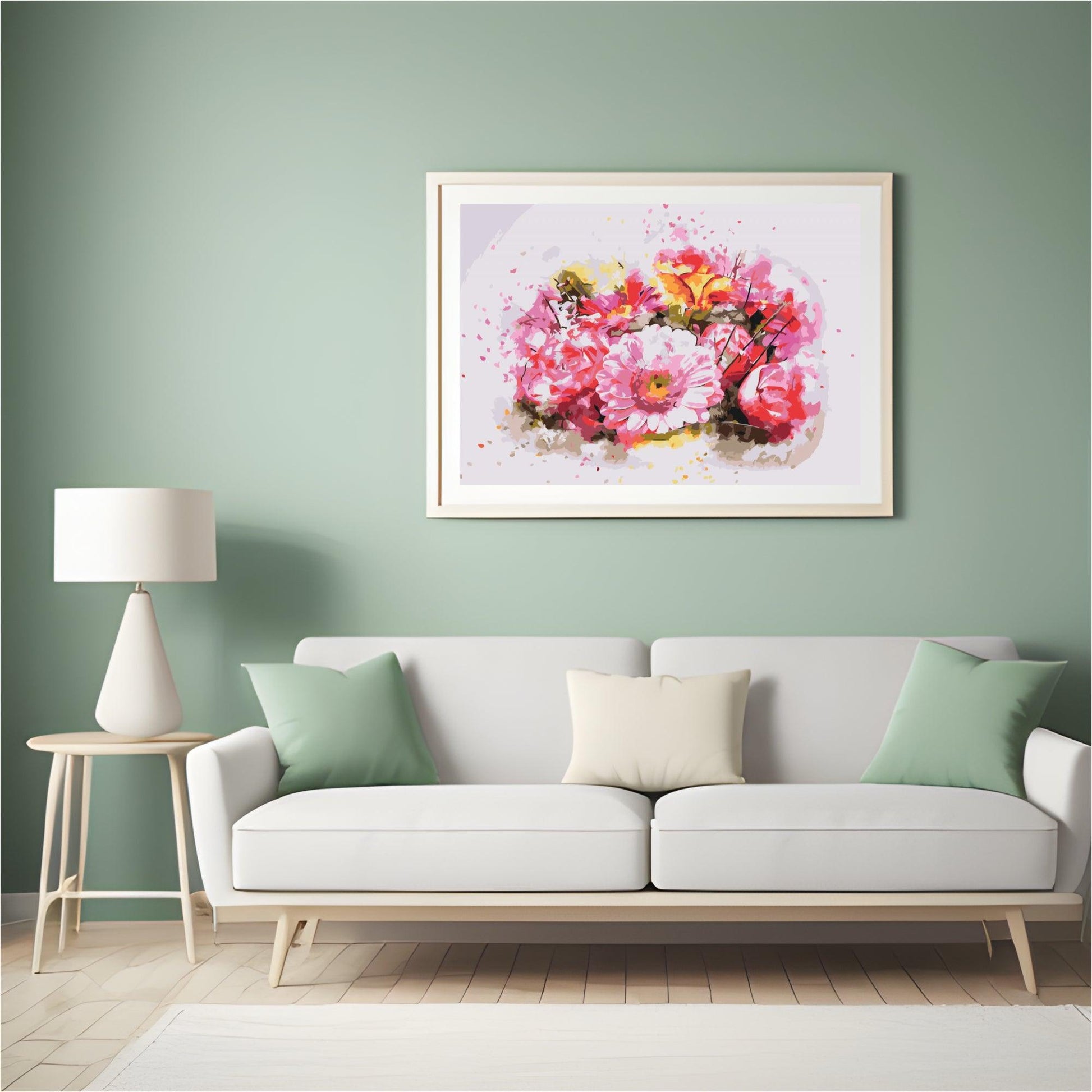 Diamantmaleri - Buket med lyserøde blomster - SEOS Shop ®