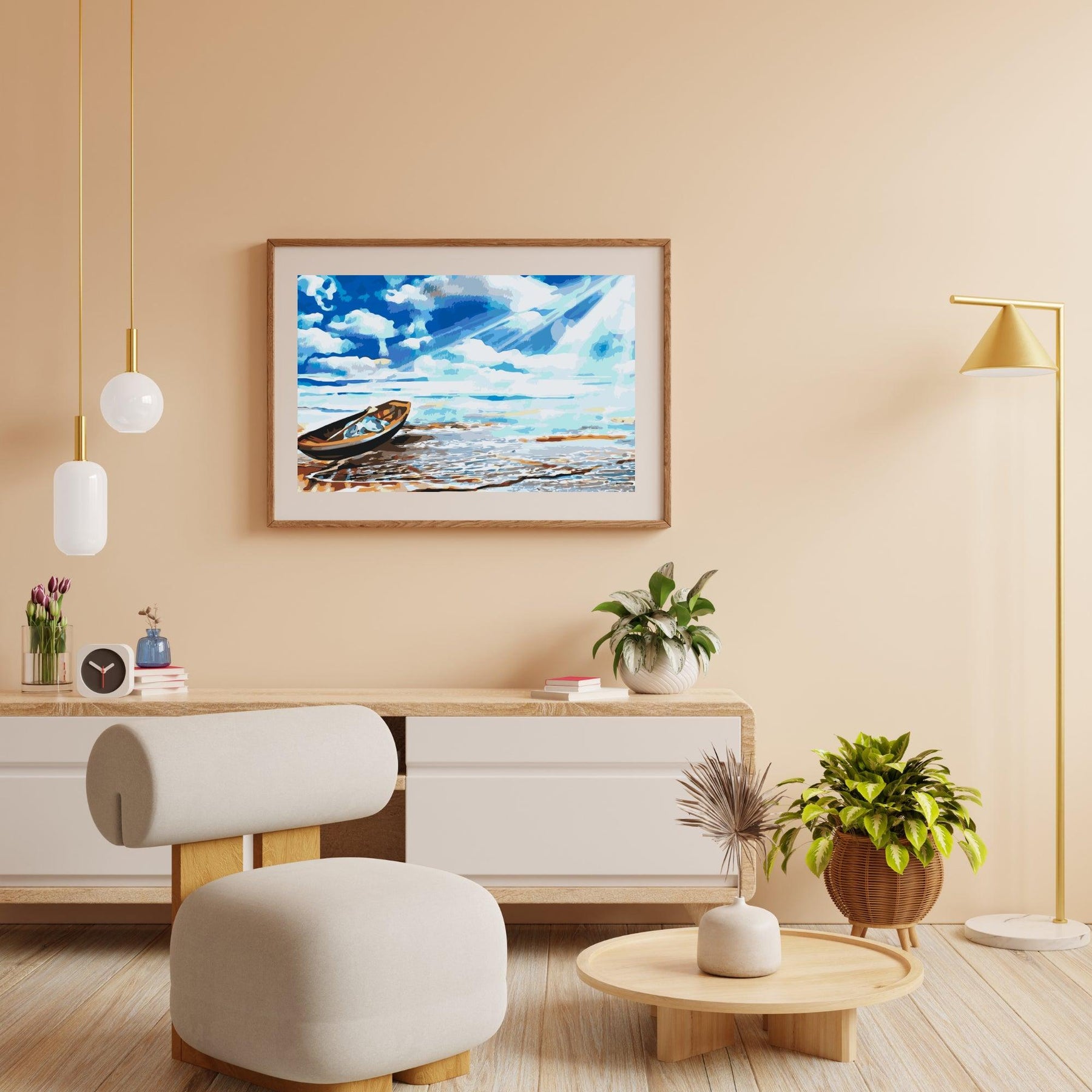 Diamantmaleri - Båd ved havets kant - SEOS Shop ®