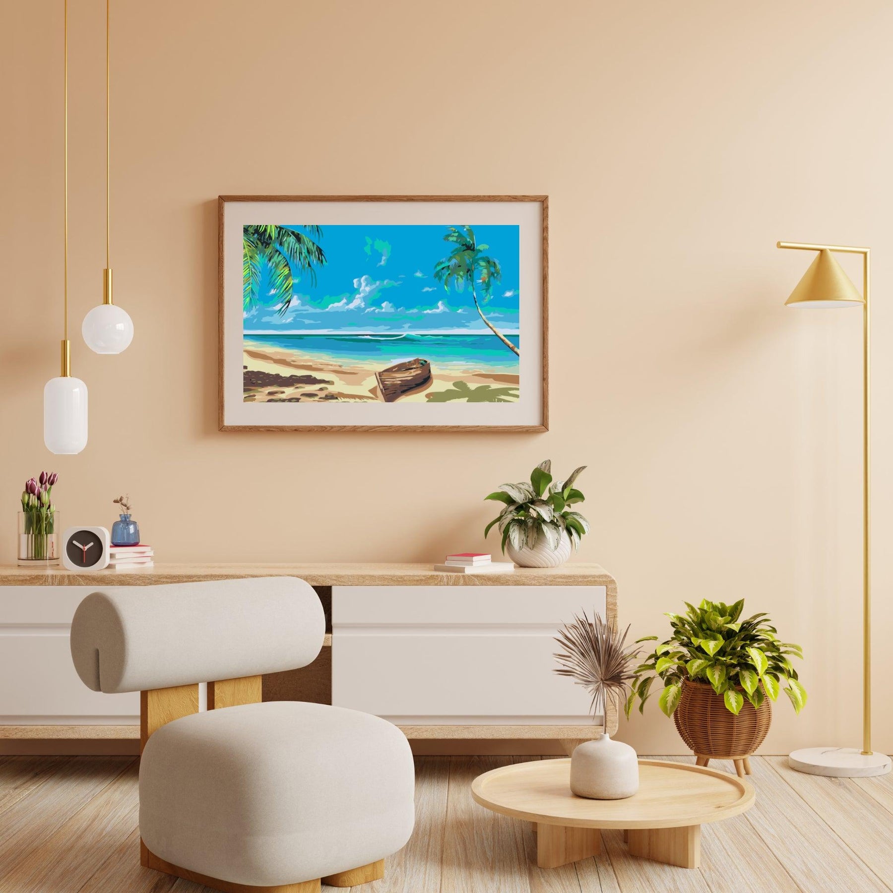 Diamantmaling - Båd på stranden - SEOS Shop ®