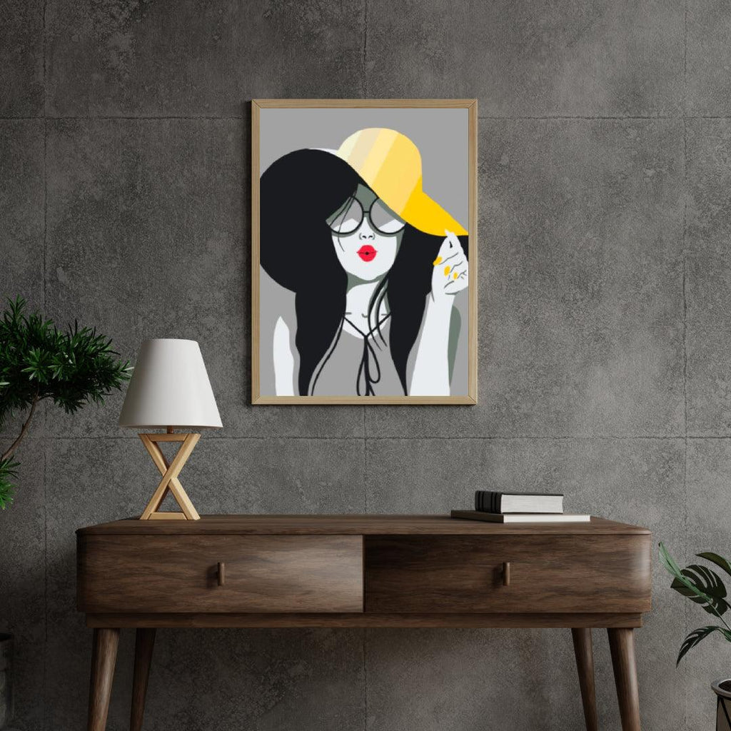 Diamantmaleri - Damen med den gule hat - SEOS Shop ®