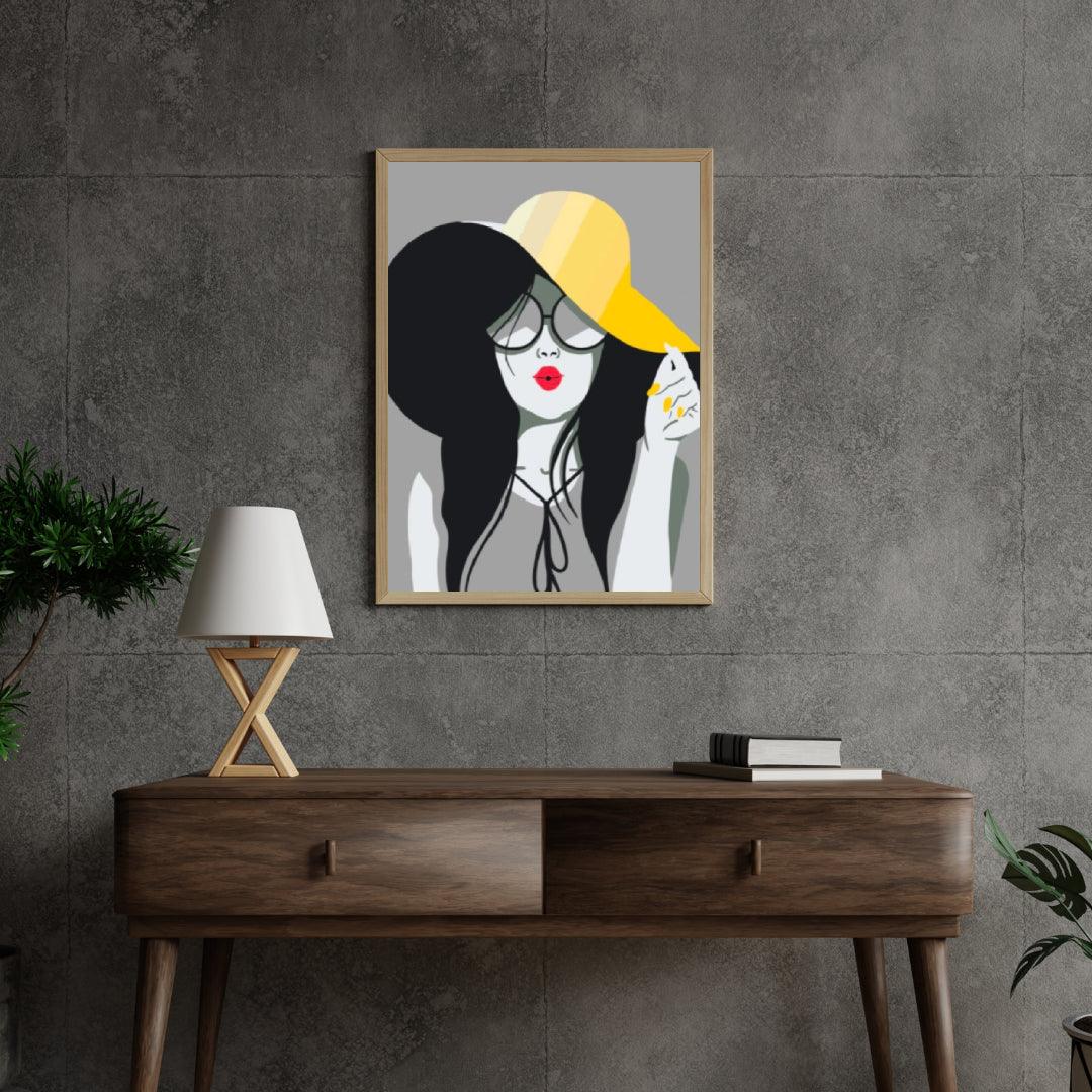 Diamantmaleri - Damen med den gule hat - SEOS Shop ®