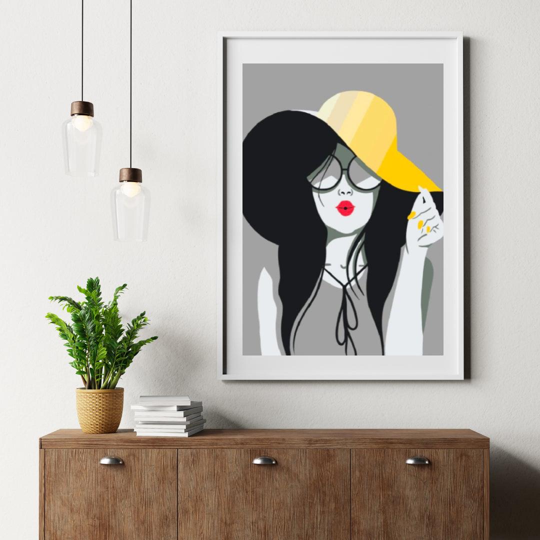 Diamantmaleri - Damen med den gule hat - SEOS Shop ®