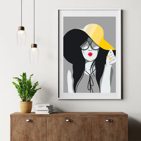 Diamantmaleri - Damen med den gule hat - SEOS Shop ®