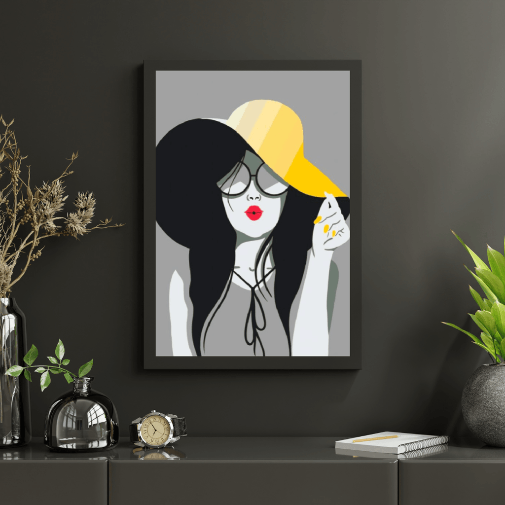 Diamantmaleri - Damen med den gule hat - SEOS Shop ®