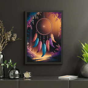 Diamantmaleri - Drømmefanger med fjer og perler