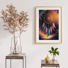 Diamantmaleri - Drømmefanger med fjer og perler