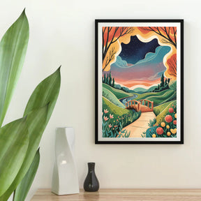 Diamantmaleri - Drømmelandskabsbro