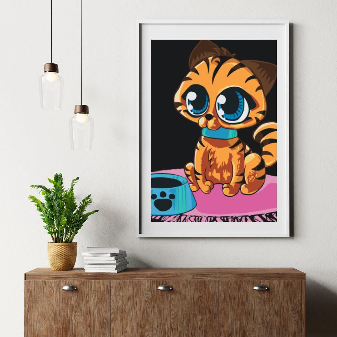 Diamantmaling - En kat med store øjne - SEOS®