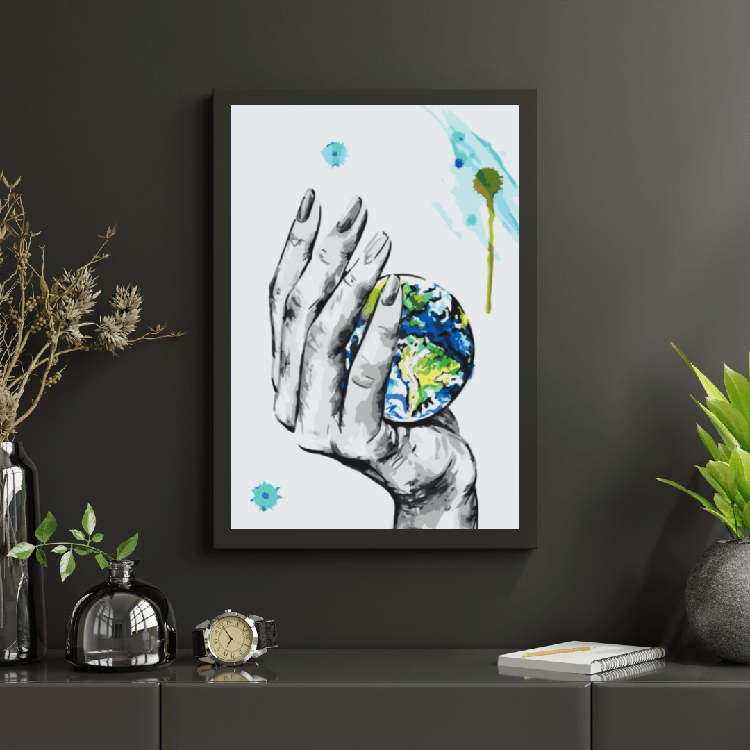 Diamantmaleri - En planet i en kvindes hånd - SEOS Shop ®
