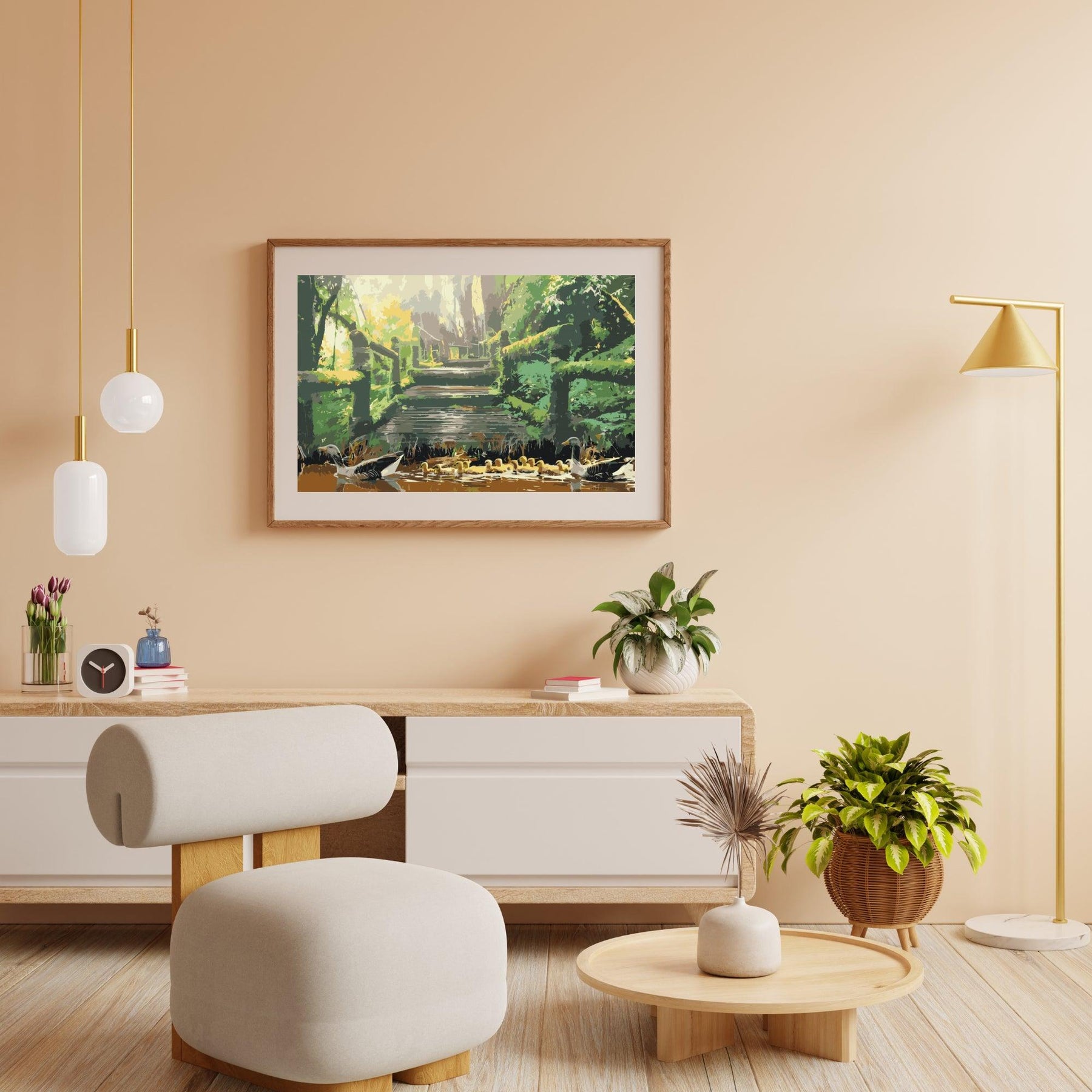 Diamantmaling - Andefamilie i parken - SEOS®