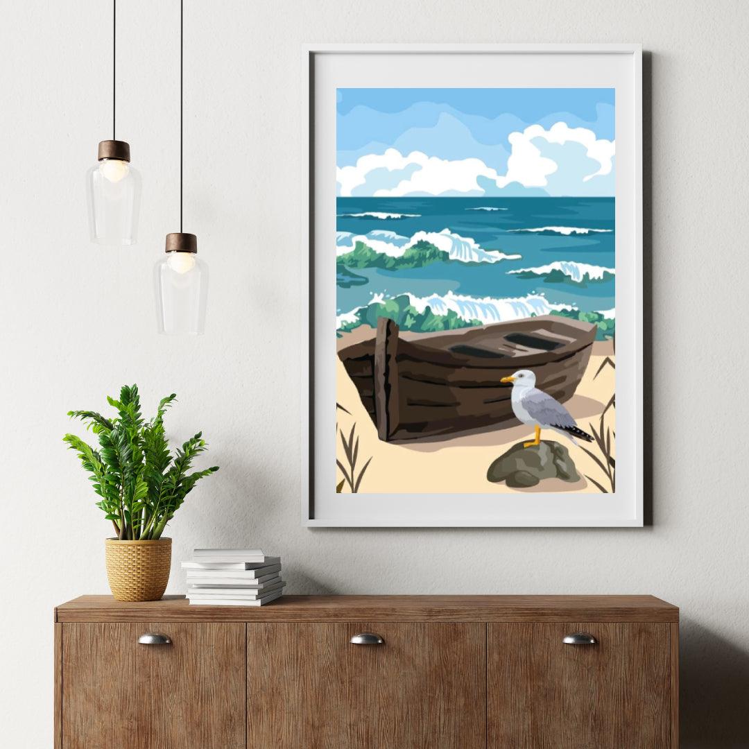 Diamantmaleri - Ensom Måge - SEOS®