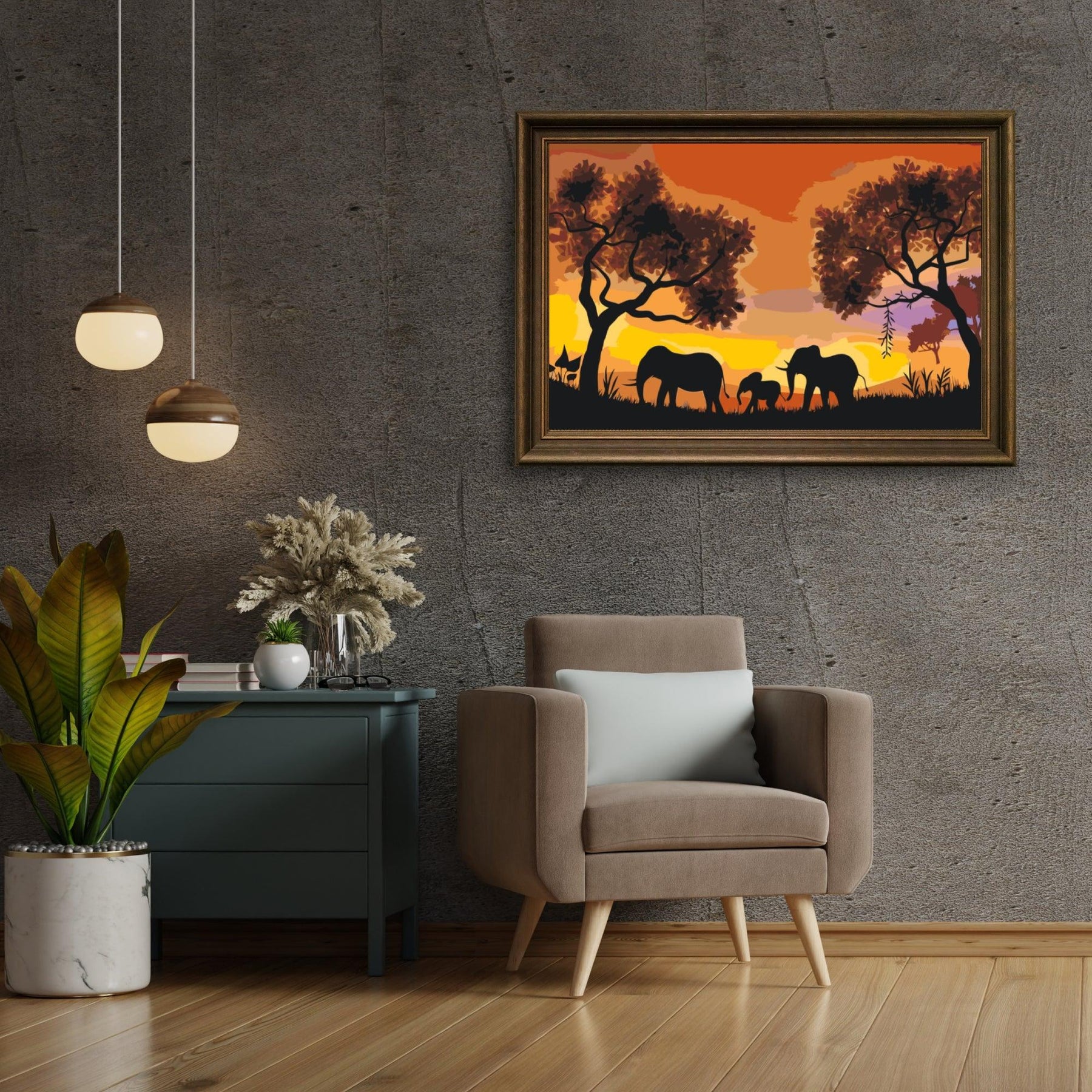 Diamantmaleri - Elefantfamilie - SEOS®