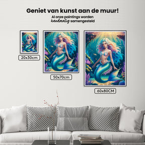 Diamantmaleri - Fantasihavfrue med glitrende skæl