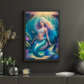 Diamantmaleri - Fantasihavfrue med glitrende skæl