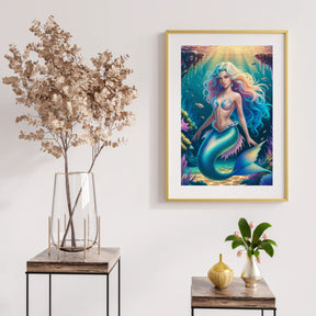 Diamantmaleri - Fantasihavfrue med glitrende skæl