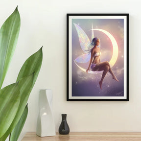 Diamantmaleri - Fe siddende på en halvmåne