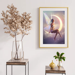 Diamantmaleri - Fe siddende på en halvmåne