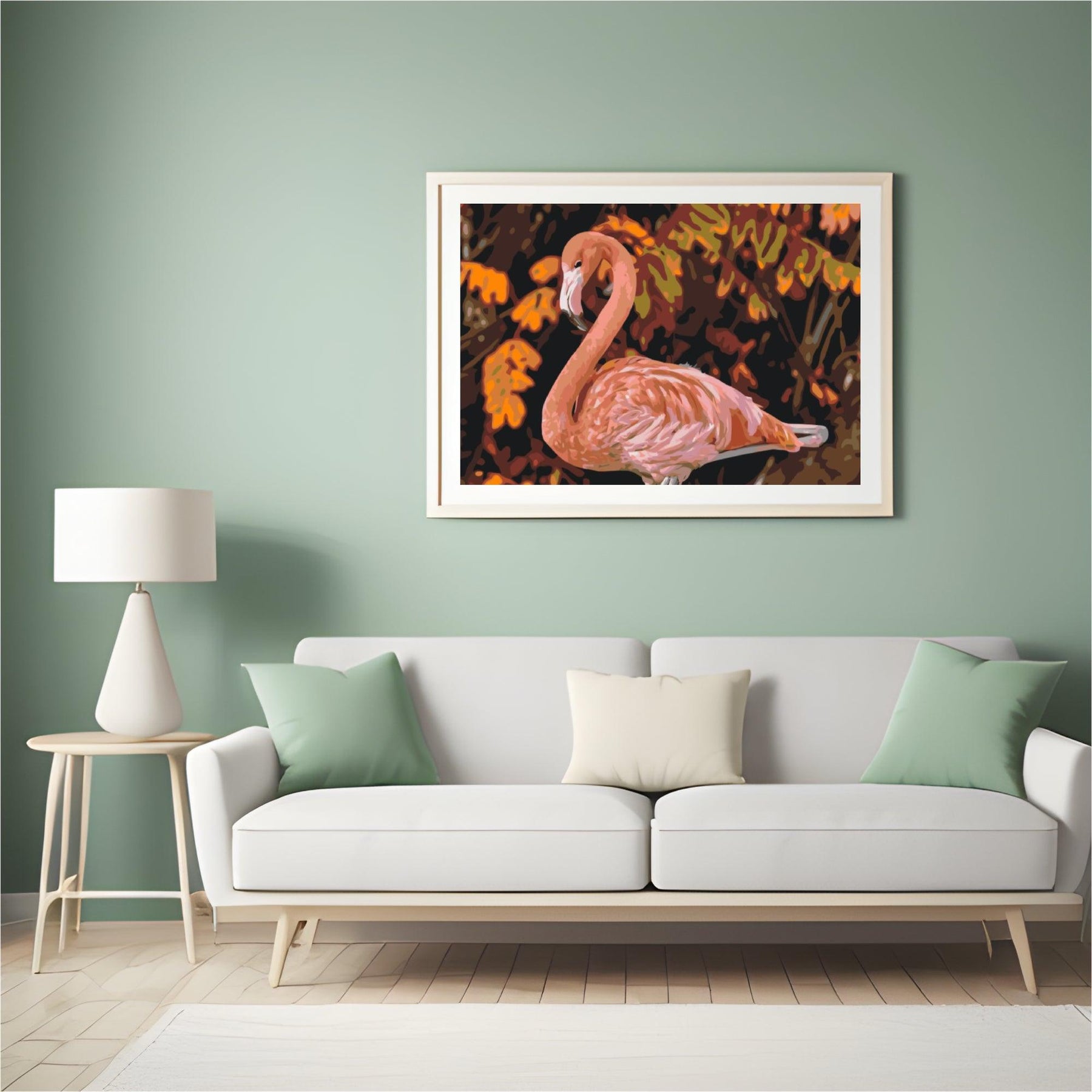 Diamantmaleri - Flamingo i naturen - SEOS®