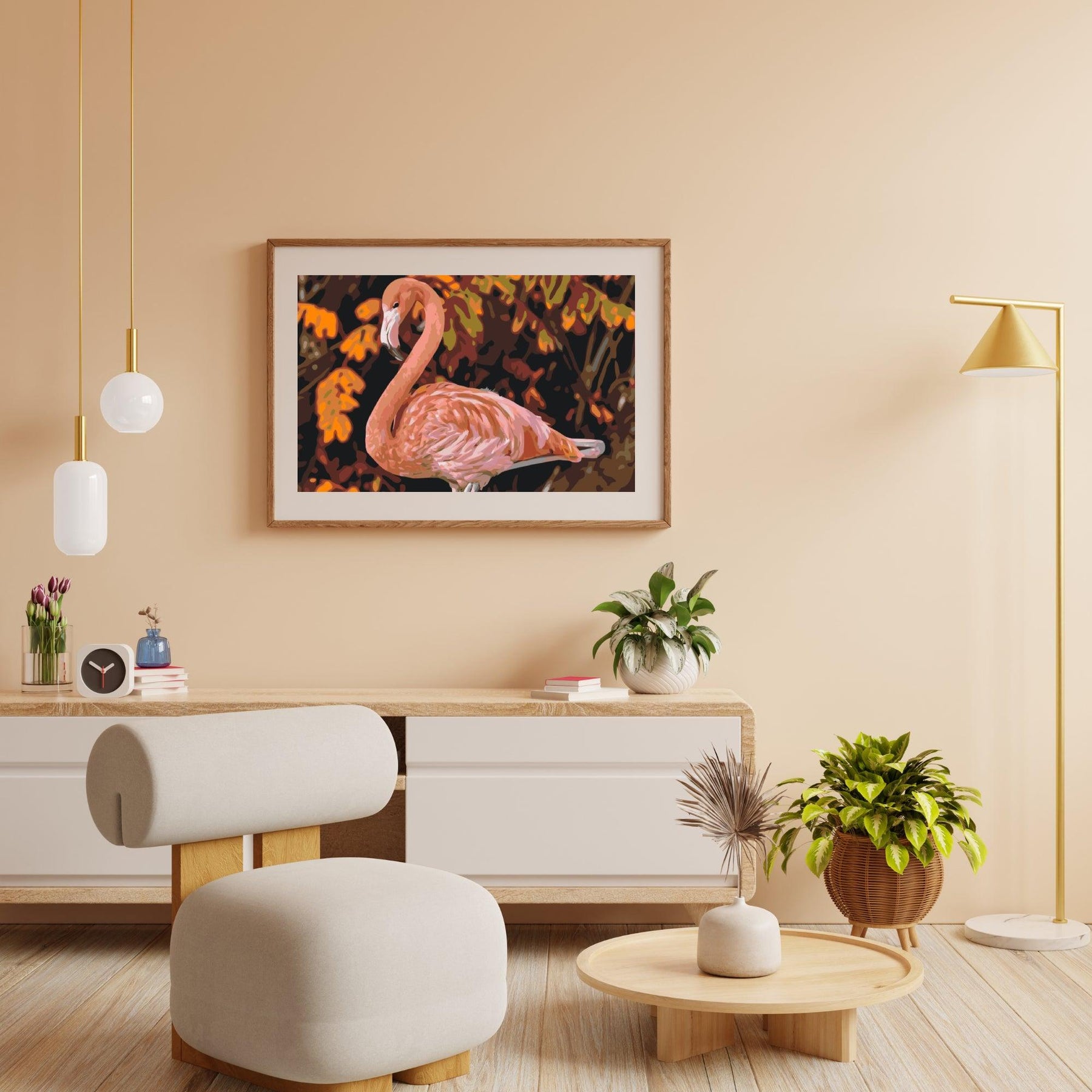 Diamantmaleri - Flamingo i naturen - SEOS®