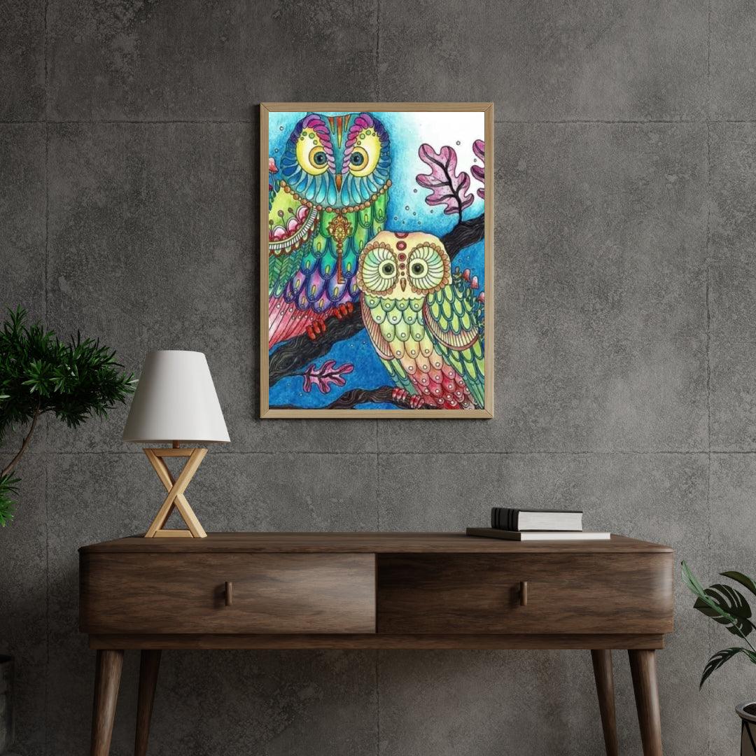 Diamantmaling - Farvet ugle - SEOS®