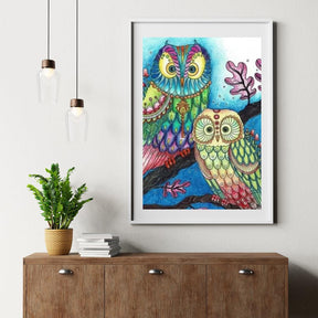 Diamantmaling - Farvet ugle - SEOS®