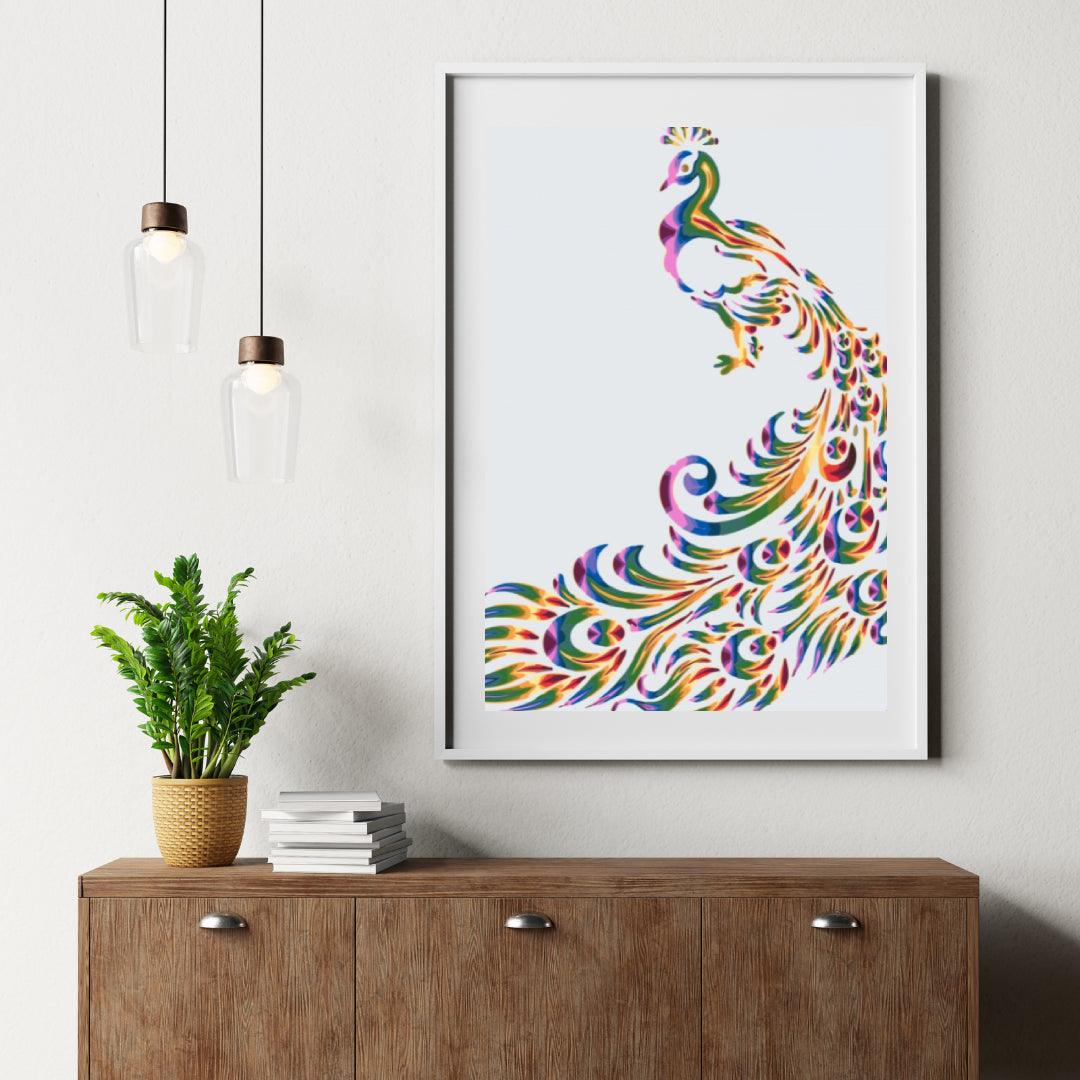 Diamantmaling - Farvet påfugl 2 - SEOS®