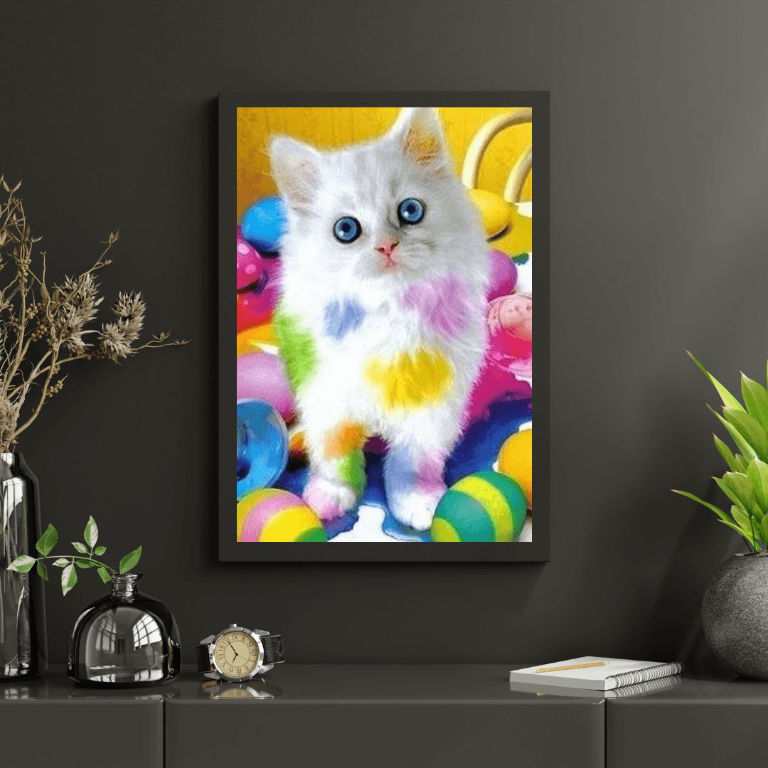 Diamantmaleri - Plettet kat - SEOS®