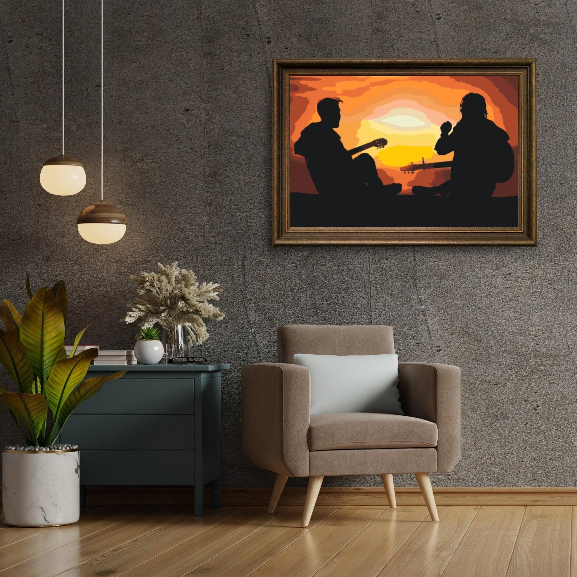Diamantmaling - Guitarister ved solnedgang - SEOS Shop ®