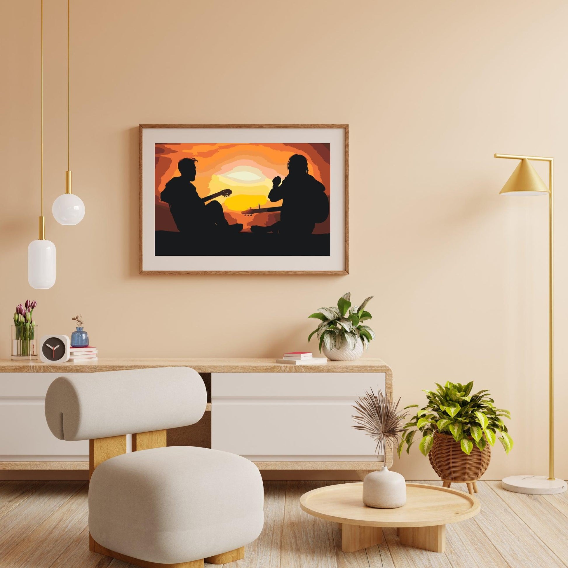 Diamantmaling - Guitarister ved solnedgang - SEOS Shop ®