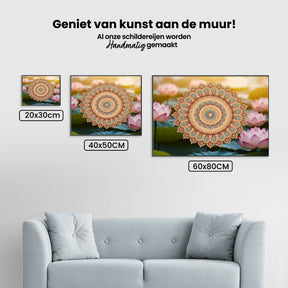 Diamantmaleri - Gylden mandala med indviklede detaljer