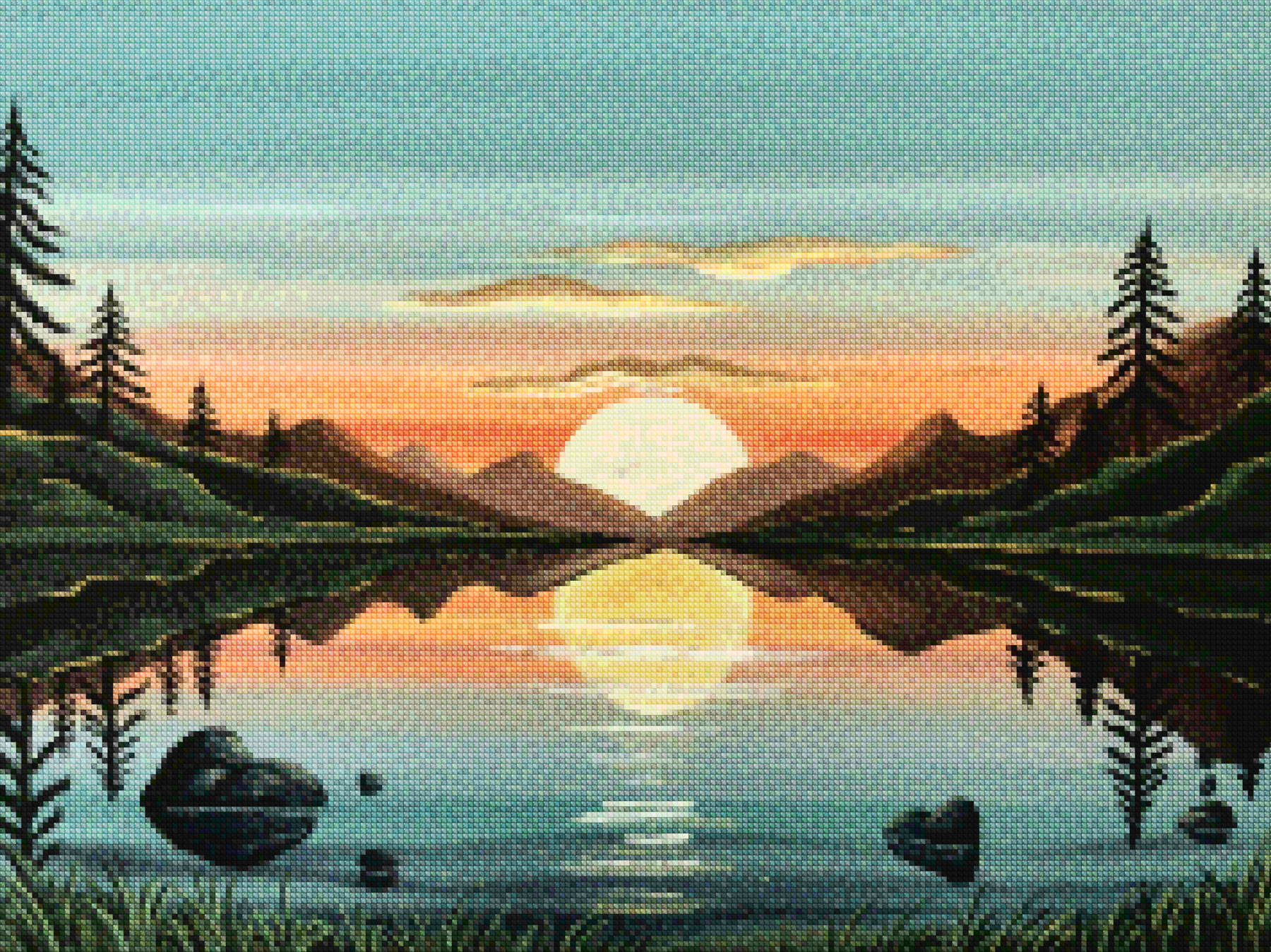 Diamantmaleri - Gylden refleksion