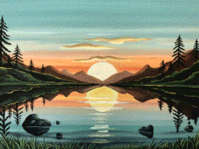 Diamantmaleri - Gylden refleksion