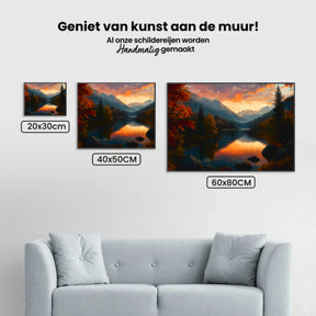 Diamantmaleri - Gylden Solnedgang Sø